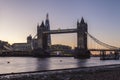 Tower Bridge in London at night or sunset Royalty Free Stock Photo