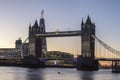 Tower Bridge in London at night or sunset Royalty Free Stock Photo