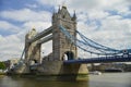 The Tower Bridge of London and the skyline along the Thames river, United Kingdom Royalty Free Stock Photo