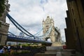 The Tower Bridge of London and the skyline along the Thames river, United Kingdom Royalty Free Stock Photo