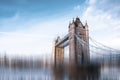 The Tower Bridge in London. Speed effect to suggest a fast-paced environment Royalty Free Stock Photo