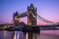 Tower Bridge in London at sunrise Royalty Free Stock Photo