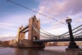 The Tower Bridge in London in sunset light Royalty Free Stock Photo