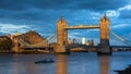 Tower Bridge in London at sunset. Royalty Free Stock Photo