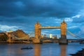 Tower Bridge in London at sunset. Royalty Free Stock Photo