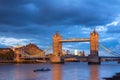 Tower Bridge in London at sunset. Royalty Free Stock Photo