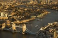 Tower Bridge, London, top view Royalty Free Stock Photo