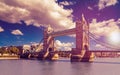 Tower Bridge in London, UK. The bridge is one of the most famous landmarks in Great Britain, England Royalty Free Stock Photo