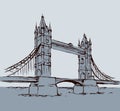 Tower bridge, London, UK. Hand drawn vector illustration Royalty Free Stock Photo