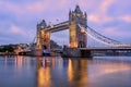 Tower Bridge in London, UK, in sunrise morning light Royalty Free Stock Photo