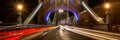 Tower Bridge in London, United Kingdom. Long exposure and night shot. Web banner in panoramic view Royalty Free Stock Photo