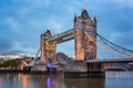 Tower Bridge in the Morning, London United Kingdom Royalty Free Stock Photo