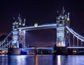 Tower Bridge night shot in London Royalty Free Stock Photo