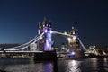 Tower Bridge by Night Thames River London England UK Royalty Free Stock Photo