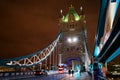 Tower Bridge at night a view with bus Royalty Free Stock Photo