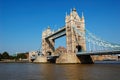 Tower Bridge over Thames River Royalty Free Stock Photo