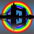 Tower bridge with rainbow Royalty Free Stock Photo