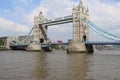 Tower Bridge with Red Double Decker Bus Royalty Free Stock Photo