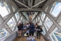 Tower Bridge on the River Thames. Glass transparent floor, London, United Kingdom