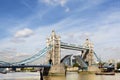 Tower Bridge, River Thames, London, UK, open, city landscape, copy space Royalty Free Stock Photo