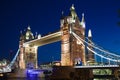 Tower bridge on the river Thames in night lights, London Royalty Free Stock Photo