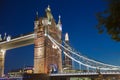 Tower bridge on the river Thames in night lights, London Royalty Free Stock Photo