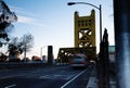 Tower Bridge Sacramento California Early Morning Street Level Royalty Free Stock Photo