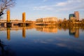 Tower Bridge and Sacramento at sunset Royalty Free Stock Photo