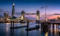 Tower Bridge, The Shard and London Skyline at dusk