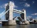 Tower Bridge with ship passing through