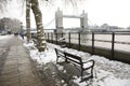 Tower Bridge on a snowy day Royalty Free Stock Photo