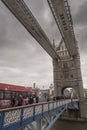 Tower Bridge spans and bascule looking south