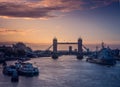 Tower bridge at sunrise Royalty Free Stock Photo