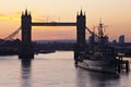 Tower Bridge Sunrise in London Royalty Free Stock Photo