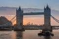 Tower Bridge in the sunrise time, London, England Royalty Free Stock Photo