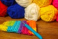 Colourful yarn and wool for crochet