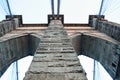 Tower of the Brooklin bridge with bigs cables