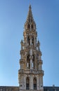 The tower of The Brussels Town Hall in Brabantine Gothic style