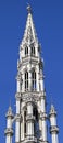 The Tower of Brussels Town Hall/City Hall in Grand Place Royalty Free Stock Photo