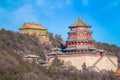 Tower of Buddhist Incense Foxiangge at The Summer Palace in Beijing, China Royalty Free Stock Photo