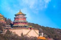 Tower of Buddhist Incense Foxiangge at The Summer Palace in Beijing, China Royalty Free Stock Photo