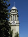 Tower of the building of Ministry of Labour and Social Protection of Russian Federation in Moscow, Russia.