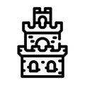 Tower building of vintage castle line icon vector illustration