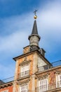 Tower of the Casa De La Panaderia in Plaza Mayor - Madrid Spain Royalty Free Stock Photo