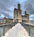 The tower of the castle at Caernarfon Royalty Free Stock Photo