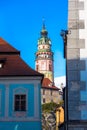 Tower of castle in Cesky Krumlov Royalty Free Stock Photo