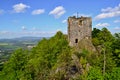 Tower of castle ruins on a hill Royalty Free Stock Photo