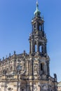 Tower of the catholic Hofkirche church in Dresden