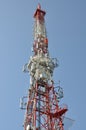 Tower with cell phone and radio antenna Royalty Free Stock Photo