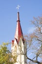 Tower of church with cross